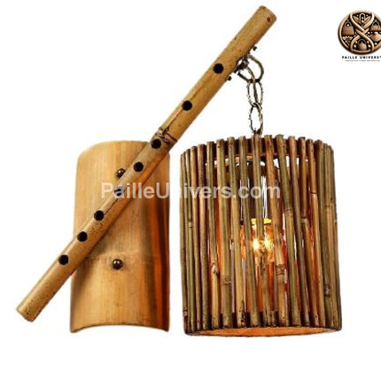 Applique Murale Osier Bambou Lampe Osier