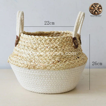 Cache-Pot En Osier Pot De Fleur Blanc / 22 Cm Pots Et Cache-Pots