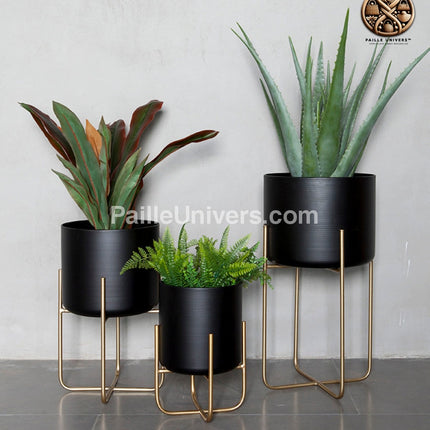 Cache Pot Sur Pied Moderne S / Noir