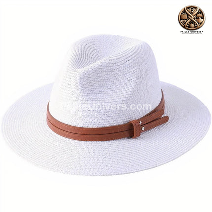 Chapeau De Paille Blanc Homme M (56-58 Cm) *Taille Internationale