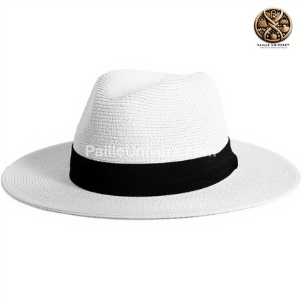 Chapeau De Paille Blanc Pour Homme M (56-58 Cm) *Taille Internationale