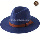 Chapeau De Paille Bleu Homme M (56-58 Cm) *Taille Internationale