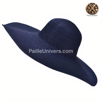 Chapeau De Paille Bleu Marine Femme