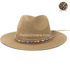 Chapeau De Paille Camel À Perles Femme