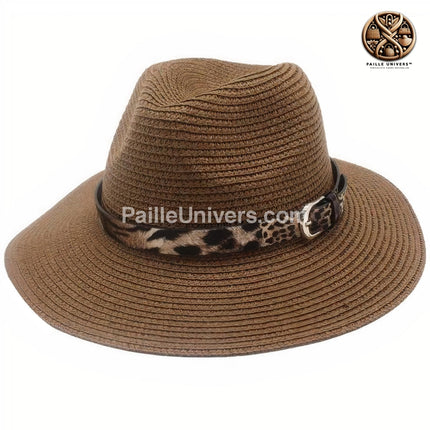 Chapeau De Paille Léopard Femme