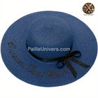 Chapeau De Paille Personnalisé - Bleu