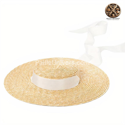 Chapeau De Paille Plat Femme