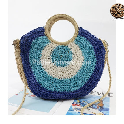 Grand Sac De Plage Chic Bleu Sac Plage En Osier