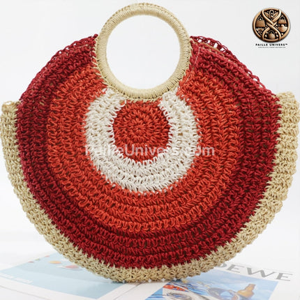 Grand Sac De Plage Chic Rouge Sac Plage En Osier