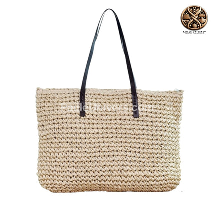 Grand Sac De Plage En Osier Beige