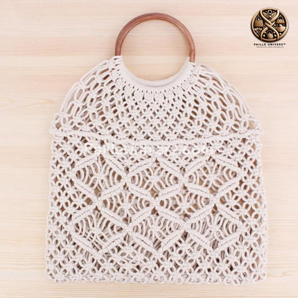 Grand Sac De Plage En Osier Blanc