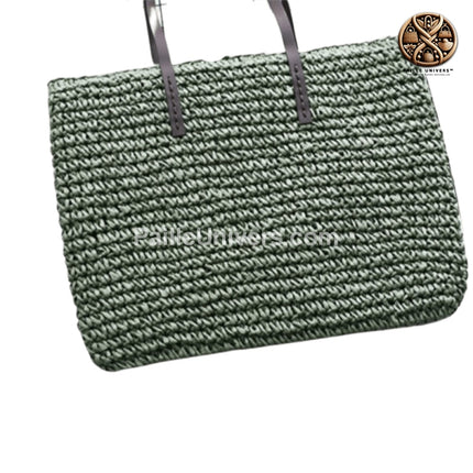 Grand Sac De Plage En Osier Vert