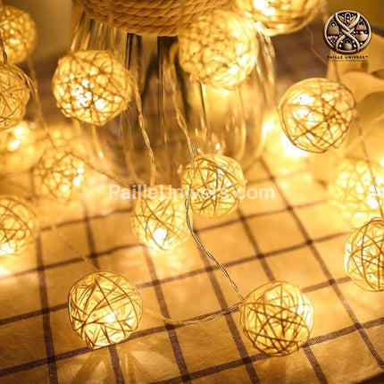 Guirlande Lumineuse Boules Osier Décorations Mariage En