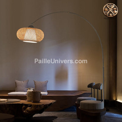 Lampadaire Arc En Rotin Lampadaires