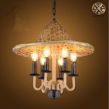 Lustre Bambou Bougeoir Luminaire