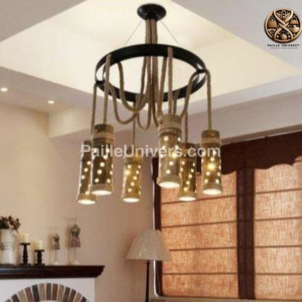 Lustre Bambou Chandelle Luminaire