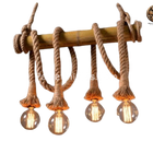 Lustre Bambou Naturel 4 Ampoules 40Cm Luminaire