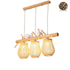 Lustre Bambou Oiseau Luminaire