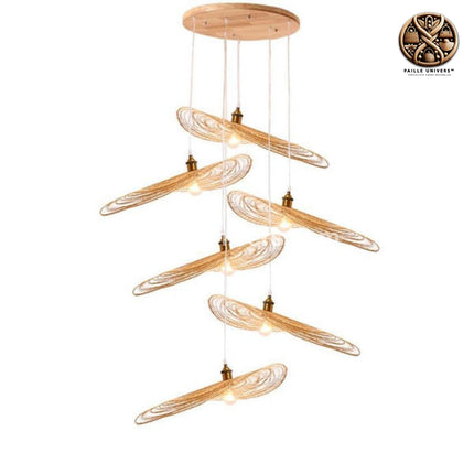 Lustre Bambou Rotin Osier Luminaire