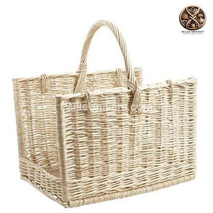 Panier À Bois Osier Blanc