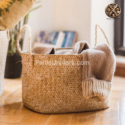 Panier À Linge Ovale En Osier Beige