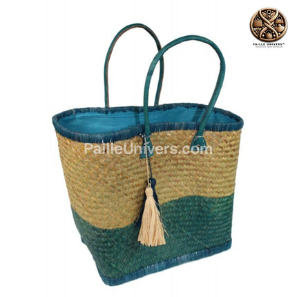 Panier De Marché Osier Bicolore Bleu Paniers