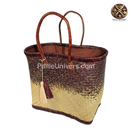 Panier De Marché Osier Bicolore Marron Paniers