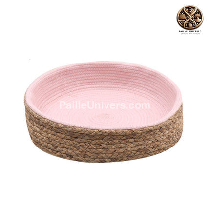 Panier En Osier Chat Rose / Petit