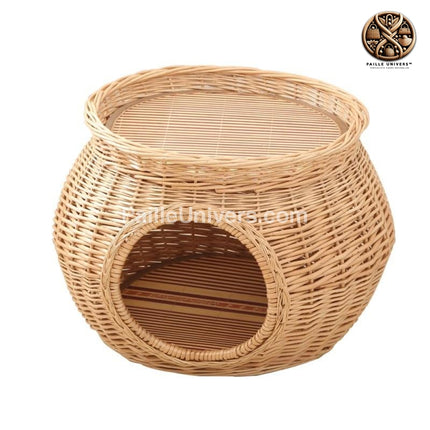 Panier Igloo Osier Chat Beige En