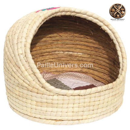 Panier Osier Chat Artisanal Grand En