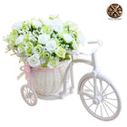 Panier Osier Mariage Vélo Blanc En