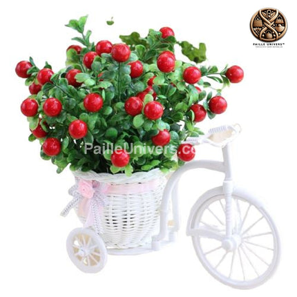 Panier Osier Mariage Vélo Rouge En