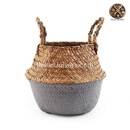 Panier Osier Rond Tendance Gris Rond Osier