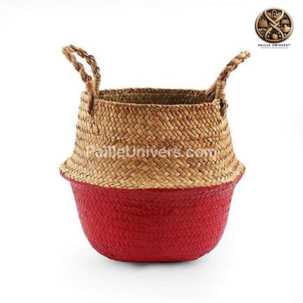 Panier Osier Rond Tendance Rouge Rond Osier