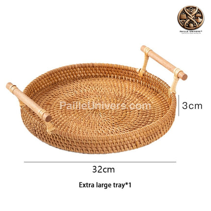 Panier Plateau Rond En Rotin Xl Paniers