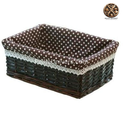 Panier Rangement En Osier Pour Salle De Bain Pois / Petit