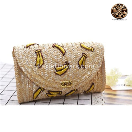 Pochette En Osier Banane Sac