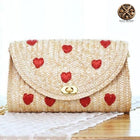 Pochette En Osier Coeur Lake Blue Sac