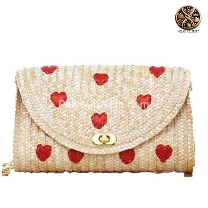 Pochette En Osier Coeur Sac