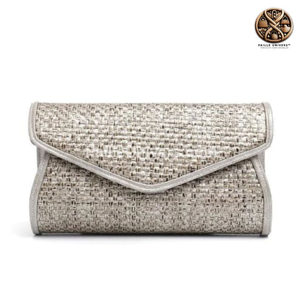 Pochette Osier Mariage Gris Sac En Osier