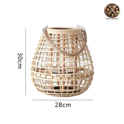 Porte Bougie Rotin 30 X 28 Cm Lampadaires