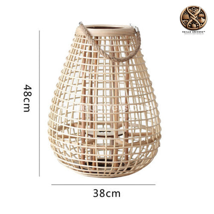 Porte Bougie Rotin 48 X 38 Cm Lampadaires