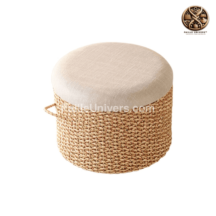 Pouf En Cordes Tressées Avec Coussin Poufs