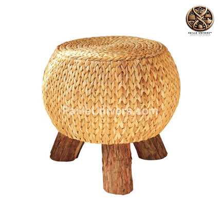 Pouf En Rotin Tabouret Bois Poufs