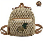 Sac À Dos Paille Motif Ananas