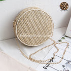 Sac A Main En Paille Rond Beige