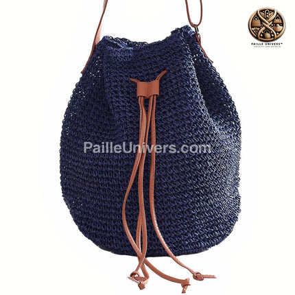 Sac À Main Paille Bleu