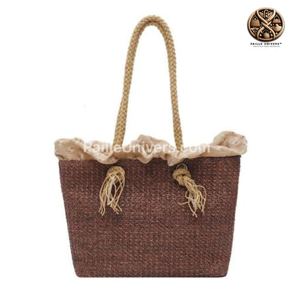 Sac Bandoulière Femme Paille Caffé / ( 30 Cm < Max Longueur 50 )