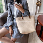 Sac Cabas Osier Plage Beige En