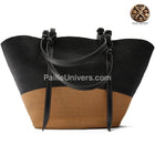 Sac Cabas Paille Noir Tresse